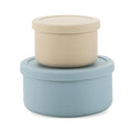 PandaEar 2 Pack Silicone Baby Food Containers, Reusable Toddler Snack Cups with Lids for Baby Food, BPA Free（Blue/Flesh）