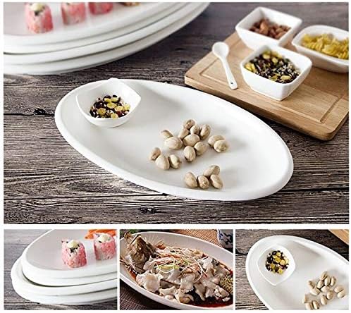 Foraineam Set of 3 Sizes Porcelain Oval Serving Platters White Dinner Plates Serving Dishes for Party, Dessert, Sushi, Fish