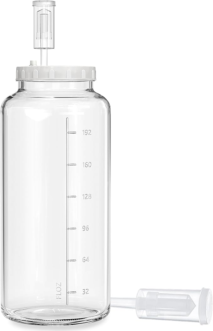 2 Gallon Glass Jar with Airtight Lid, Wide Mouth Wine Making Supplies with 2 Airlocks(7600ML), Pickle Jar, Gallon Fermentation Jar with Clear Scale Marks for Home Brew, Kombucha, Cider, Beer