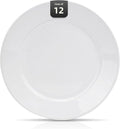 Wide Rim Bone China Commercial Grade Restaurant Plate, Elegance White Plate 10.5", Case of 12