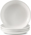 Stoneware Plate, 10 Inch Dinner Plate Set of 4,Dinnerware Set Plates for Steak, Noodless, Microwave, Oven, and Dishwasher Safe, White