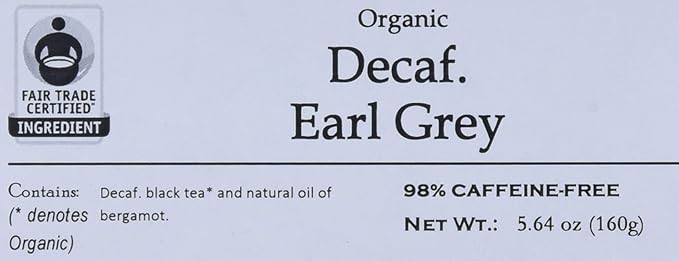 Davidson's Organics, Decaffeinated Earl Grey, 100-count Unwrapped Tea Bags