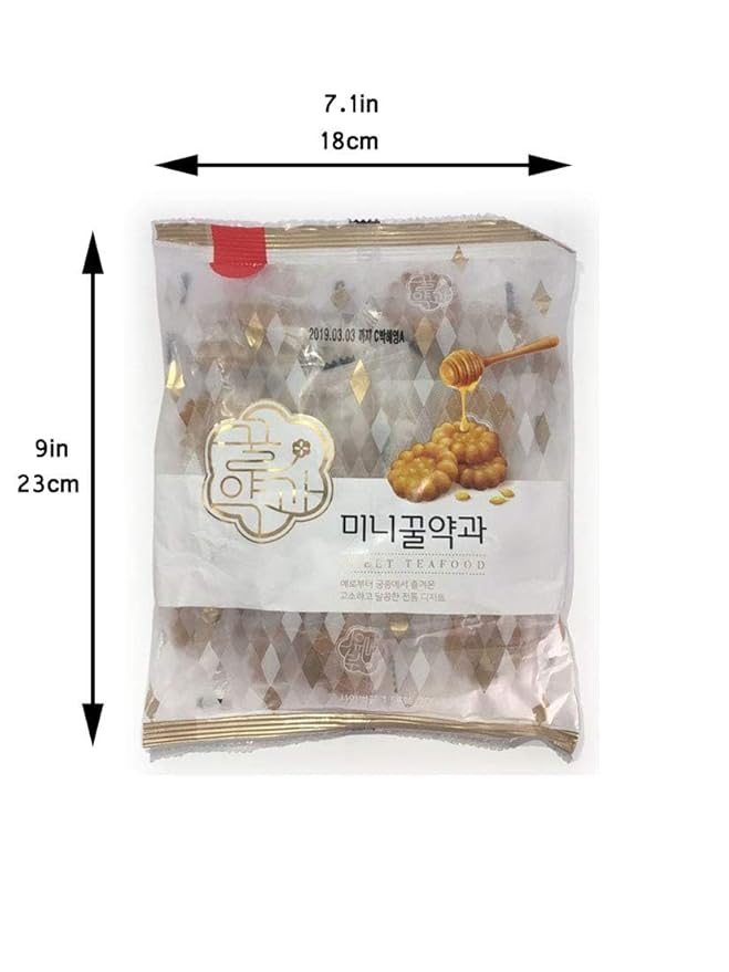 Korean Traditional Sweet Mini honey Yak Gwa Cookies 200 g x 3 Pack (total 600g)