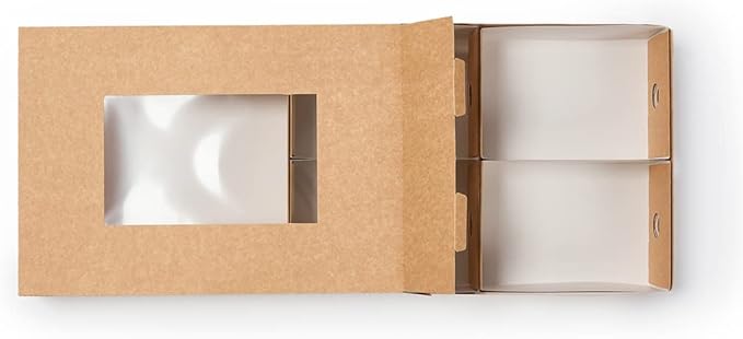 Slide Tek Rectangle Kraft Paper Small Insert - Fits Catering Tray - 8 3/4" x 6" x 3 1/4" - 10 count box
