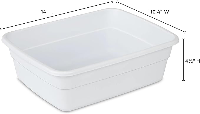 Plastic Wash Tub Dishpan Basin and Foot Bath for Soaking Feet, Laundry Hand Wash Bucket, Dish Pans for Washing and Storage Cleaning Supplies - 8 Qt - Heavy Duty - 2pack (White)