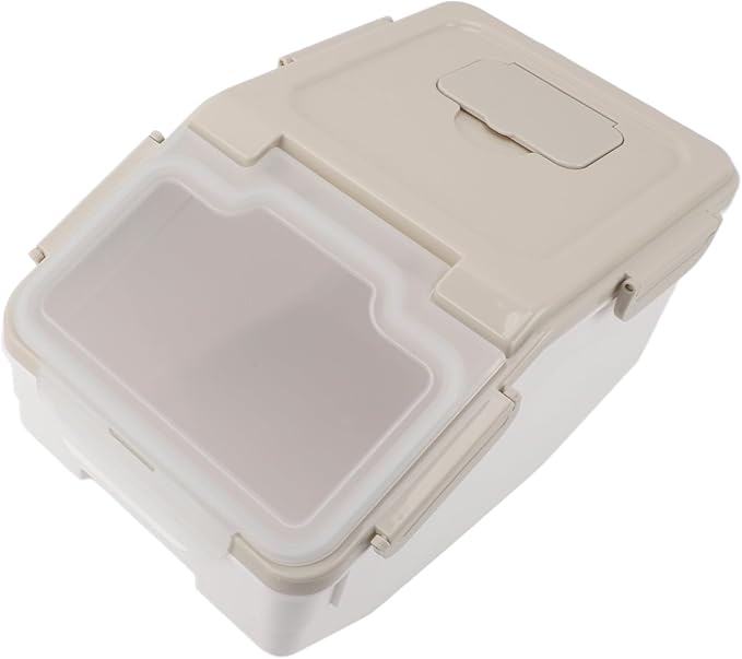 aqxreight Rice Storage Container with Measuring Cup Airtight Thickened PP Plastic Rice Bin for Kitchen Multifunctional Food Storage Container for Rice Flour Grains and Dry Goods