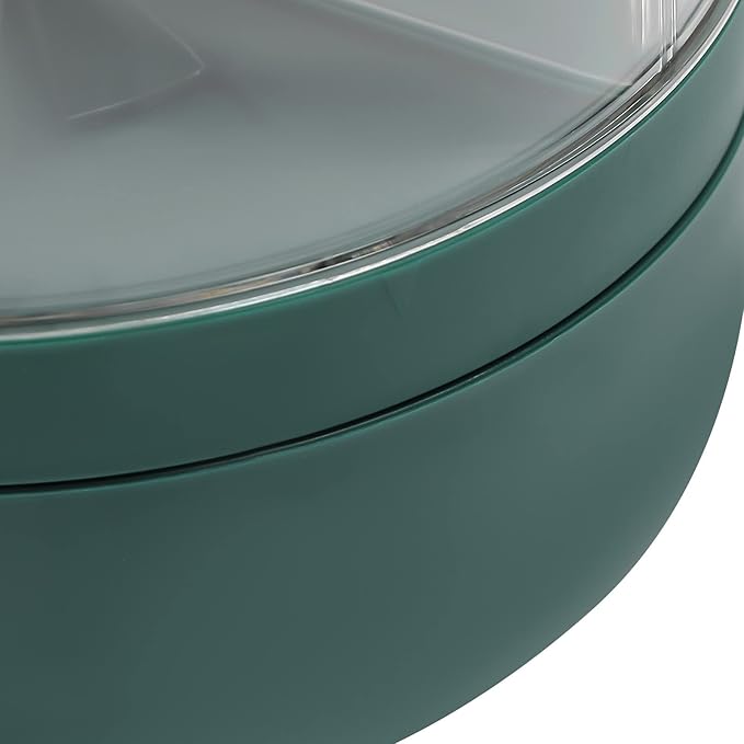 Modern 6-Compartment Rotating Grain Dispenser, 360 Rotating Food Dispenser, One-Click Output, Rice Storage Container (Green 1.4kg)