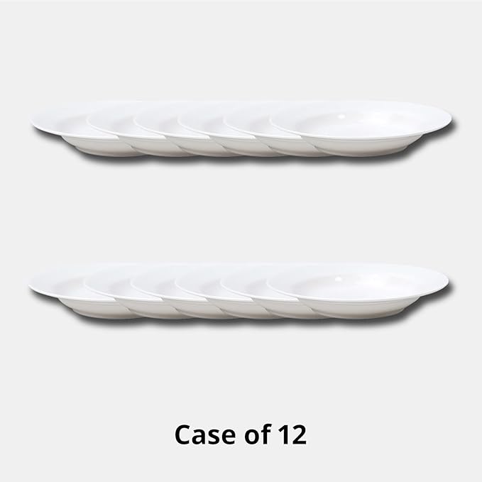 Wide Rim Bone China Commercial Grade Restaurant Elegance White Soup Plate 8" /Pasta Bowl 8oz, Case of 12