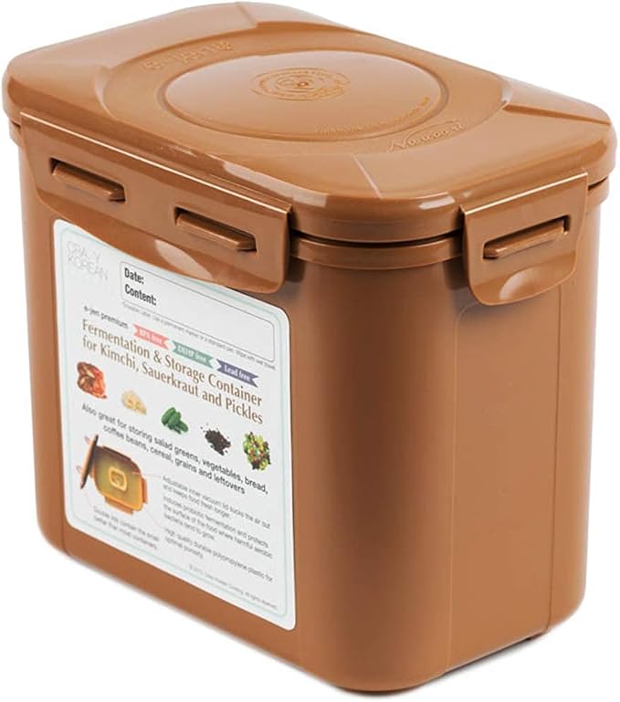 Authentic Crazy Korean Cooking Kimchi Container 0.9 Gal (3.4L) 2 PACK