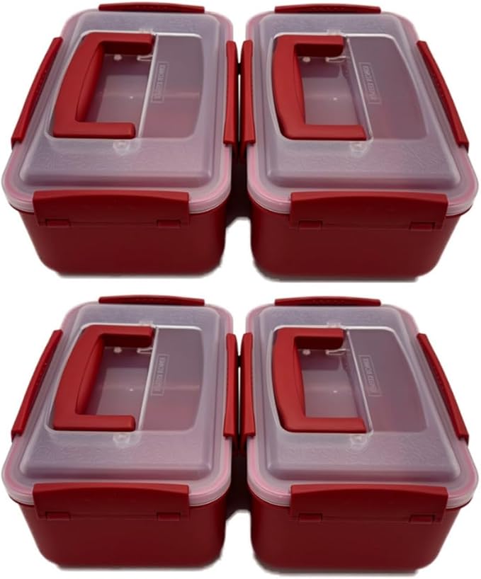3.2L-4, Airtight Kimchi Container with Handle, Multi-Purpose Food Storage Box,Translucent lid container,Kimchi Fermentation container, fruit-pickle container Compatible with All Refrigerator