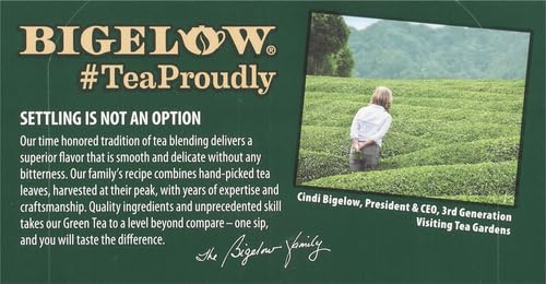 Bigelow Tea Green Tea with Ginger Plus Probiotics, Caffeinated, 18 Count, (Pack of 1), 18 Total Tea Bags