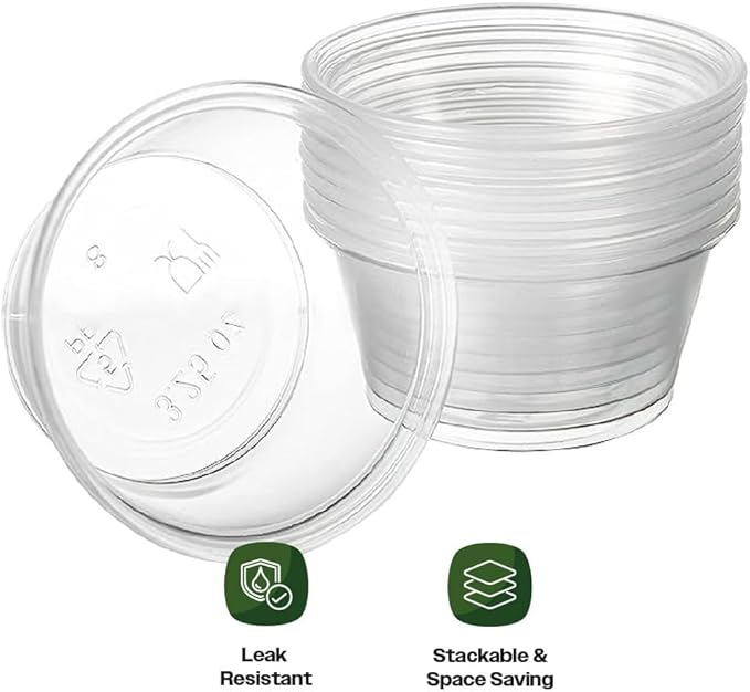 CIAO! 3.25OZ PP Clear Portion Cup, Lids Sold Separately (Case of 2,500)