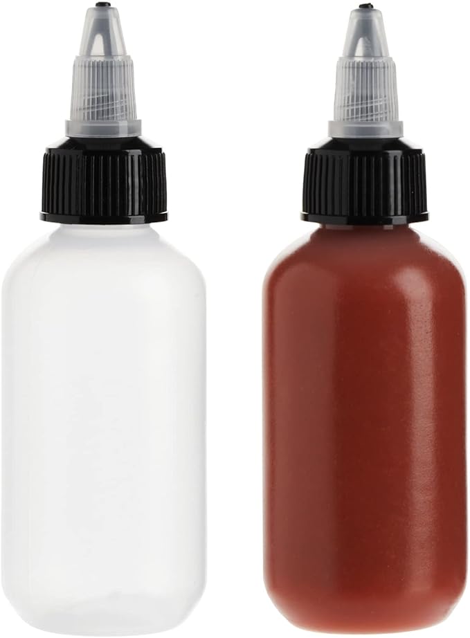 Juvale Round Squeeze Bottles - Precision Sauce Containers - Oil Dispenser & Salad Dressing Container - Craft Mixing Bottles - 2 Fl Oz, Pack of 24