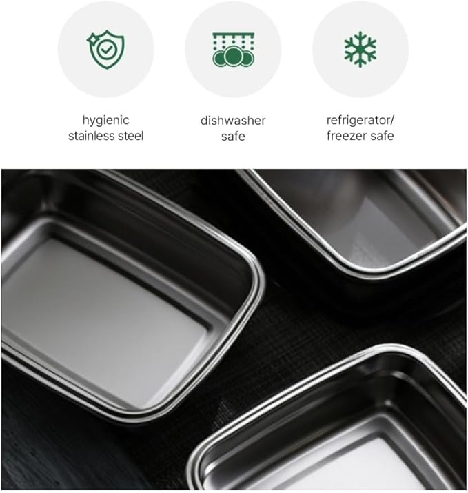 MYTEMS KIMCHI Storage Stainless Steel 2.8 liter set of 2 Food Containers SUS 304 Handle Type