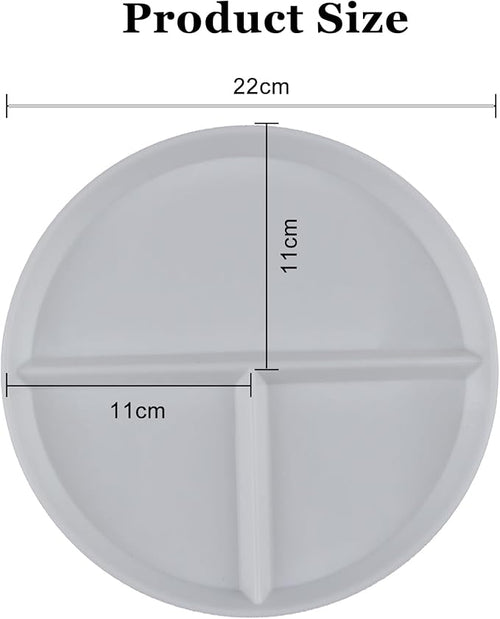 2Pcs Portion Control Plate For Weight 9 Inch Round Divided Plates for Adults, 3 Compartment Dinner Plates Color White