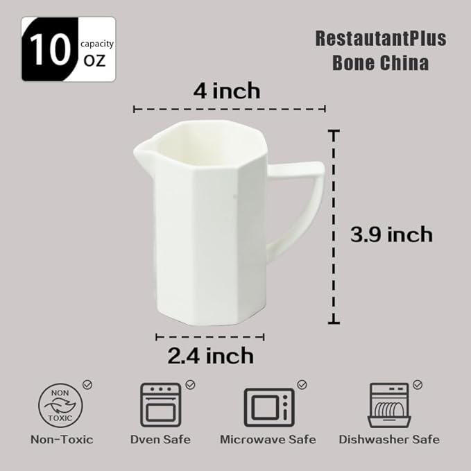 Bone China Cone Shape Commericial Grade Dinnerware Sugar & Creamer Set, Case of 1 Set