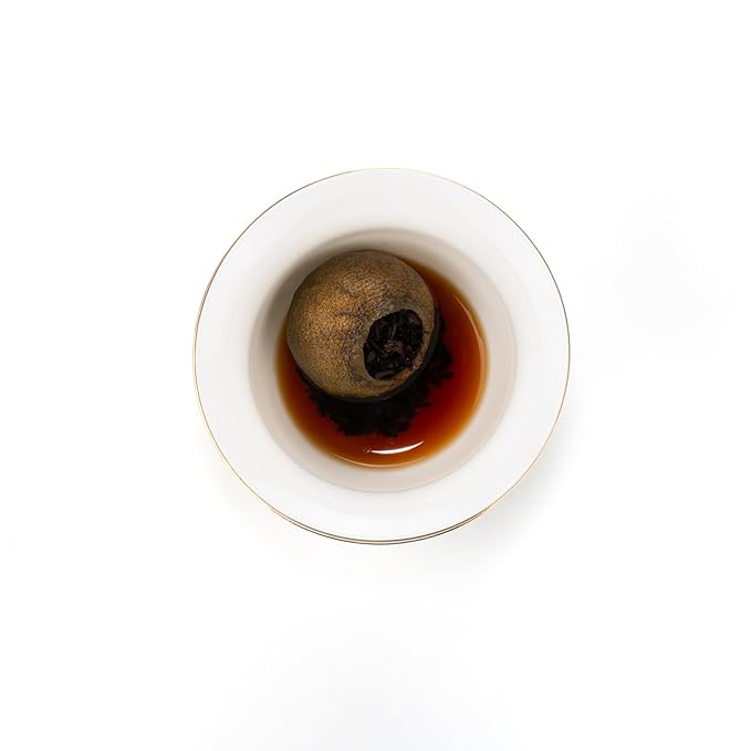 Dfz & tea Xinhui Citrus Puerh Tea,Chinese tea,Low Caffeinated,Make Hot or Cold,6 Piece, (2.3 Ounce)