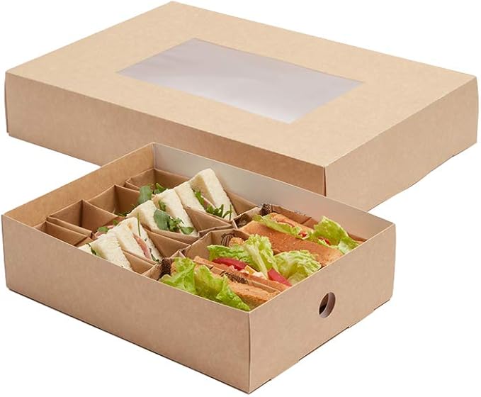 Restaurantware-12 x 8.7 x 3.2 Inch Insert For Catering Trays, 10 Grease-Resistant Insert For Catering Boxes - High Wall, Sturdy, Kraft Paper Insert For Catering Food Containers, Trays Sold Separately
