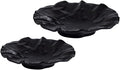 Irregular Shape Ceramic Serving Plate and Appetizer Plate, 2 Pieces Set, 11" & 9" Plates, Elevate Dining Experience (Black, 11" & 9")