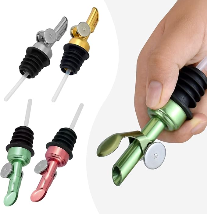 Automatic Pour Spout, Stainless Steel, Leak-Proof, For Olive Oil, Vinegar, Wine & More (Rose)
