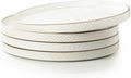 Dafuceramic Dinner Salad Plates Set of 4, 10 Inch Salad Plates with Embossments, Dessert, Salad, Appetizer, Dinner Plate, Microwave, Dishwasher Safe,Scratch Resistant