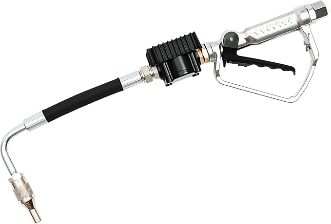 Digital Oil Control Valve Meter Nozzle,Pneumatic Oil Gun with 1/2" NPT Inle,Air Operated Oil Metering Dispenser with LCD Display