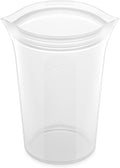 Zip Top Reusable Food Storage Bags | Large Cup [Frost] | Silicone Meal Prep Container | Microwave, Dishwasher and Freezer Safe | Made in the USA