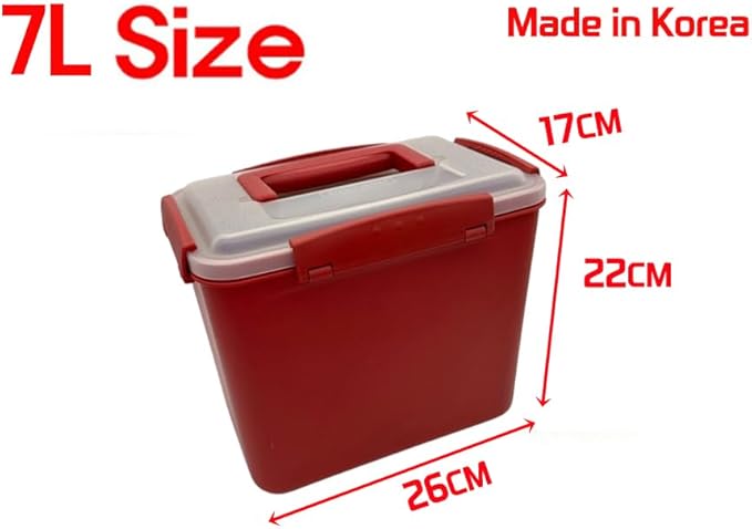 7L-2 Airtight Kimchi Container with Handle, Multi-Purpose Food Storage Box,Translucent lid container,Kimchi Fermentation container, fruit-pickle container Compatible with All Refrigerator