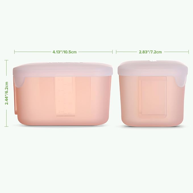 haakaa Mini Meal Silicone Storage Containers,8 oz Silicone Baby Food Containers with Airtight Lids,Reusable Baby Food Jars for Purees, Fruits & Snacks-Microwave & Dishwasher Safe,4 Pack,Blush