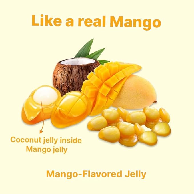 Korean Fruit Jelly Candy – Assorted Chewy Gummy Snacks – 5 Fruity Flavors (Grape, Plum, Lychee, Kiwi, Mango) – Individually Wrapped – Perfect for Kids & Adults (5 Flavor Mix–1.26oz(36g) × 5pack)