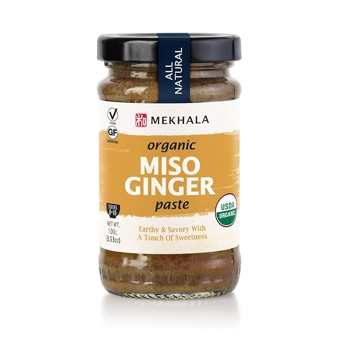 Mekhala Organic Miso Ginger Cooking Paste. VEGAN. GLUTEN-FREE. Sauce for Marinade, Stir Fry, Vegetables (3.53oz) (Pack of 1)