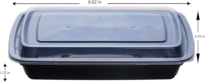 28 oz Meal Prep Containers Bulk 50-Pack - Leak-Resistant, Reusable with Lids, Microwave/Freezer/Dishwasher Safe - Commercial Food Storage