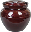 Ceramic Pickle Crock with Lids,Kimchi Containers, Fermentation Jar, Fermentation Jars Ceramic Pots, Sealed Fermentation Jars with Lids, Sauerkraut Crock -Brown||11L