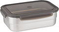 STENCOC Stainless Steel BPA Free Rectangular Leakproof Airtight Kimchi/Pickle/Salad/Fruit/Food Storage Container Saver (1.5L / 51oz / 8.3") Half-Transparent Lid Stackable