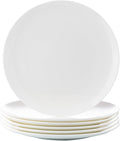 Fine Bone China Dinner Plates 6-Piece, Flate Plate, Pasta Plate 10.75 Inches, Fine Glaze With Pure White Color Sturdy and Durable, Thin Thickness and Light Weight, Microwave and Dishwasher Safe