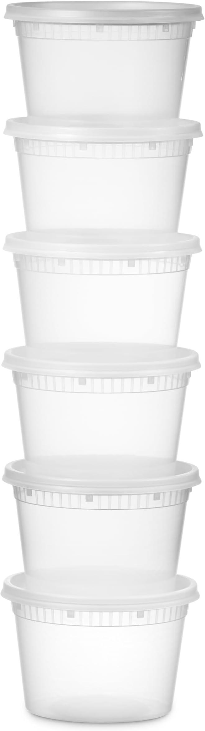 48 Pack Plastic Deli Containers with Lids (16, 32 oz 24 Each) - Food Storage Containers with Lids - Clear Disposable Meal Prep Containers, BPA Free, Stackable, Leakproof, Microwave and Freezer Safe