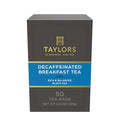 Taylors of Harrogate Decaffeinated Breakfast, Black Tea, Pillow Bags, 50 Count, (Pack of 1) Rich, Bright & Balanced, Decaffeinated, Enjoy Hot or Iced, 50 Teabags