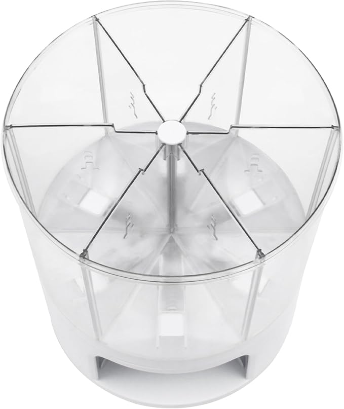 Rice Dispenser 6 Grids Dry Food Storage Containers 360° Rotating Cereal Dispenser for Kitchen Pantry Organization, Storage Bucket for Small Grains, Beans, Rice (6 Grids - Rotating White)
