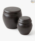 Premium Ceramic Spice Jar Set with Lids (Medium & Large) – Traditional Style Fermentation Pots for Gochujang & Doenjang – Odor-Resistant White Clay Condiment Containers