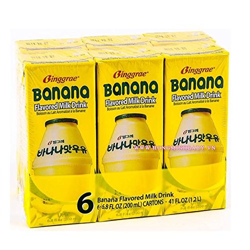 Binggrae Combo Milk Banana 6pk & Strawberry 6pk Flavor (Pack of 12)