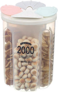 Airtight Kitchen Food Storage Container, Leak-Proof BPA Free Plastic Plastic Dry Cereal Dispensers Containers with Durable Lids for Flour, Sugar, Rice (2000ml 4 Color-4 Grid)