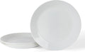 Martha Stewart Opalton Dinner Plates 6-Piece 10-Inch Plate Set – Chip and Break Resistant Opal Glass Plates - White