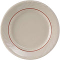 Tuxton China YBA-062 Plate, 6-1/4" Diameter, Round, Wide Rim, Embossed, Microwave and Dishwasher Safe, Oven Proof, Fully Vitrified, Ceramic, TuxCare, Healthcare, Monterey, Pack of 36