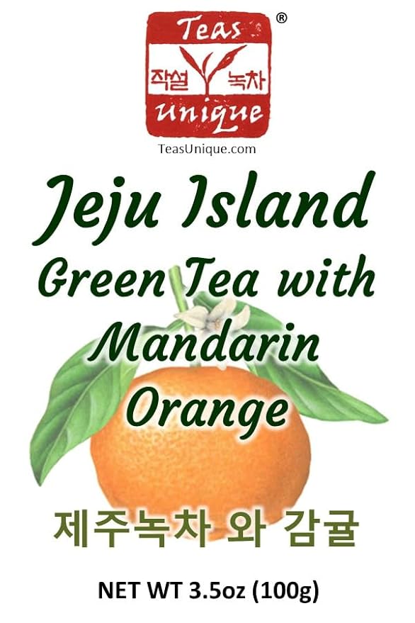 Teas Unique Korean Jeju Island Green Tea with Mandarin Orange, 100g