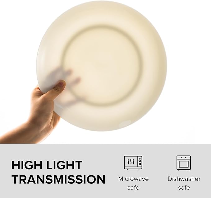 Fine Bone China Dinner Plates 6-Piece, Flate Plate, Pasta Plate 10.75 Inches, Fine Glaze With Pure White Color Sturdy and Durable, Thin Thickness and Light Weight, Microwave and Dishwasher Safe