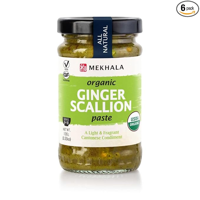Mekhala Organic Gluten-Free Ginger Scallion Paste for Cooking| Asian Vegan Plant Based Sauce for Marinade, Stir Fry, Vegetables- 3.53oz (Pack of 1)