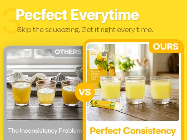 [14 Sticks] Organic 100% Pure NFC Whole Lemon Juice Sticks – 20g Each – Italian Lemon, Cold Pressed, Product of Korea, Non-GMO, No Sugar Added