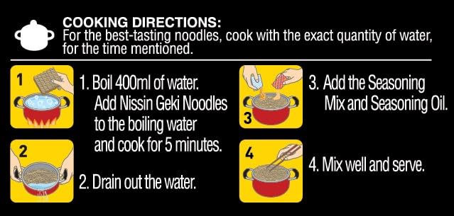 Nissin Geki - Hot & Spicy Korean Kimchi Flavoured Instant Noodles, 80g (pack of 3)