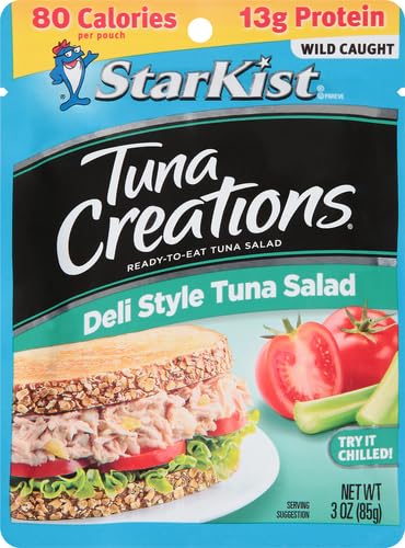 StarKist Tuna Creations Deli Style Tuna Salad Pouch (3 oz) Wild Caught, High Protein Shelf Stable Seafood, Gluten Free, Soy Free, No Draining, Ready to Eat for Salads and Sandwiches (Pack of 5)