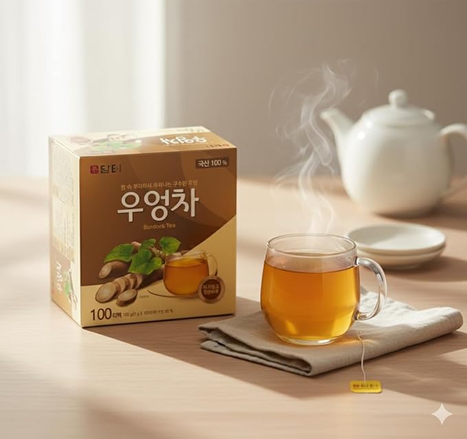 Damtuh Korean Burdock Root Tea – Herbal Wellness & Soothing Drink, Caffeine-Free – 100 Tea Bags (1.5g each)